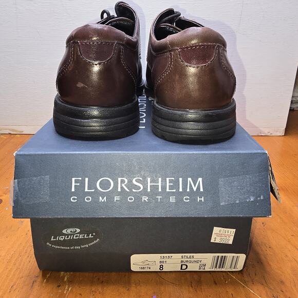 Florsheim Comfortech Stiles Burgundy Men's Size 8D - Picture 3 of 8